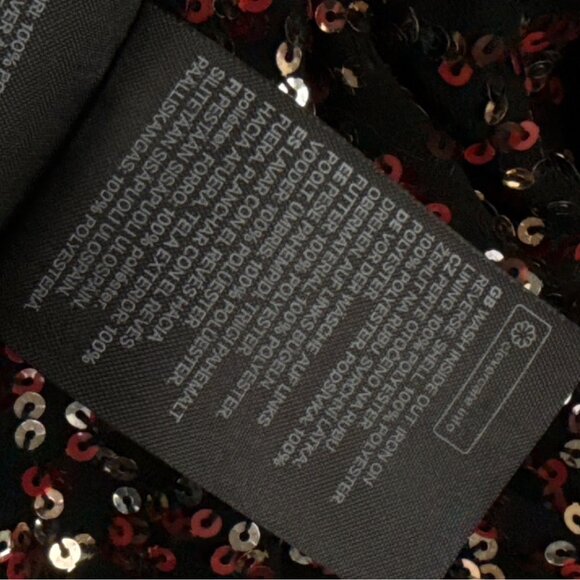 H&M Women's Black Sequin Mini Dress V-Neck Sparkle Shine Size 14 - New - Picture 8 of 9